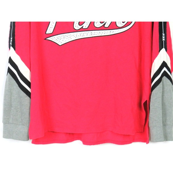 Victoria's Secret PINK Long Sleeved Sequined SpellOut Hoodie T-Shirt Women's LRG - Picture 3 of 9